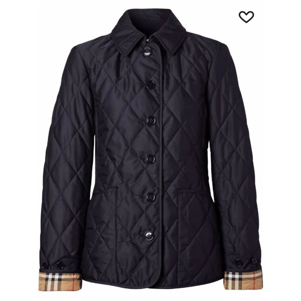 Burberry diamond quilted jacket - size small. Black